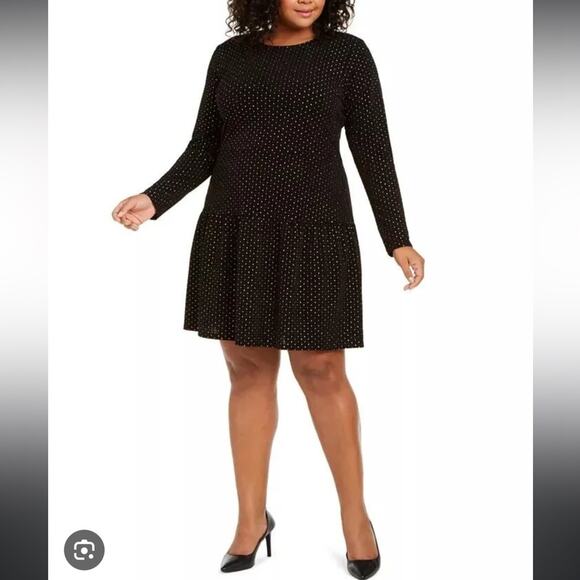 MICHAEL Michael Kors Dresses & Skirts - NEW‎ MICHAEL KORS BLACK GOLD DOTS SHIFT DRESS SIZE XL